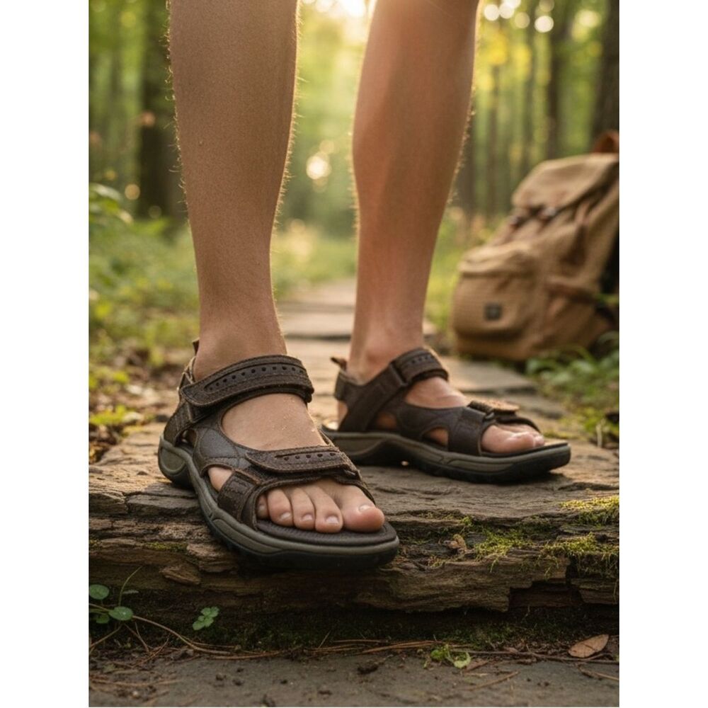 Merrell Bracken Brown Leather Sandals Sport Trail Outdoor Hiking Men's size 8.5